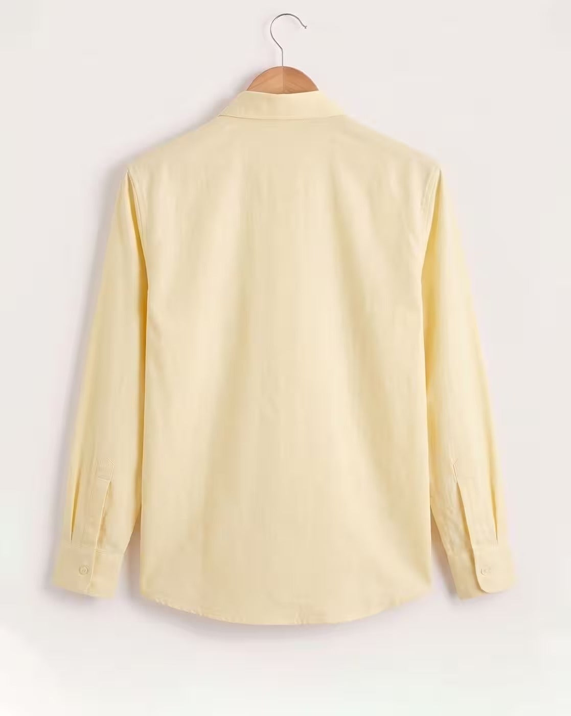 Oxfordlane Men's Premium Light Yellow Solid Casual Shirt | Full Sleeve Regular Fit Classic Smart Casual Shirt