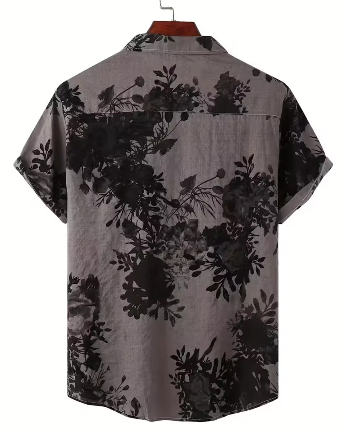Oxfordlane Men's Premium Grey Floral Printed Casual Shirt | Half Sleeve Regular Fit Summer Vacation Shirt