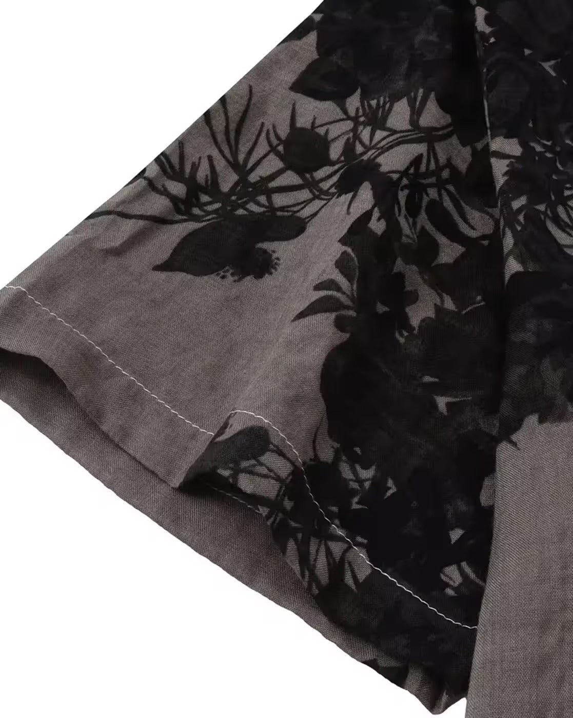 Oxfordlane Men's Premium Grey Floral Printed Casual Shirt | Half Sleeve Regular Fit Summer Vacation Shirt