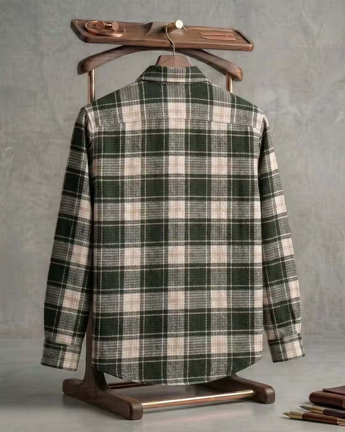 Oxfordlane Men's Premium Green Checked Casual Shirt | Full Sleeve Regular Fit Plaid Flannel Smart Casual Shirt
